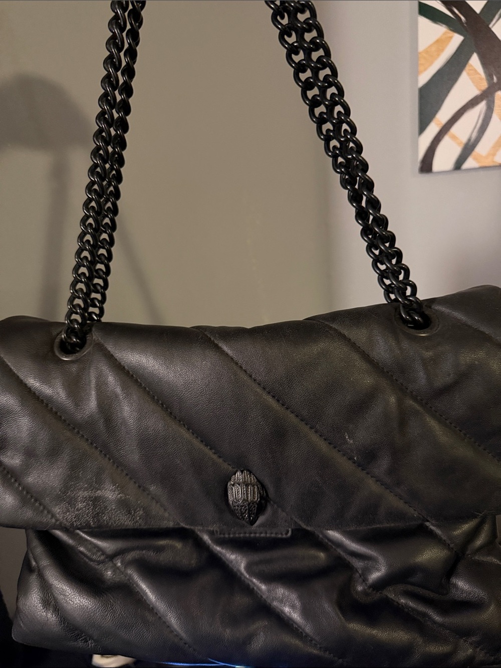 Kurt Geiger The Kensington Quilted Shoulder Bag in Black